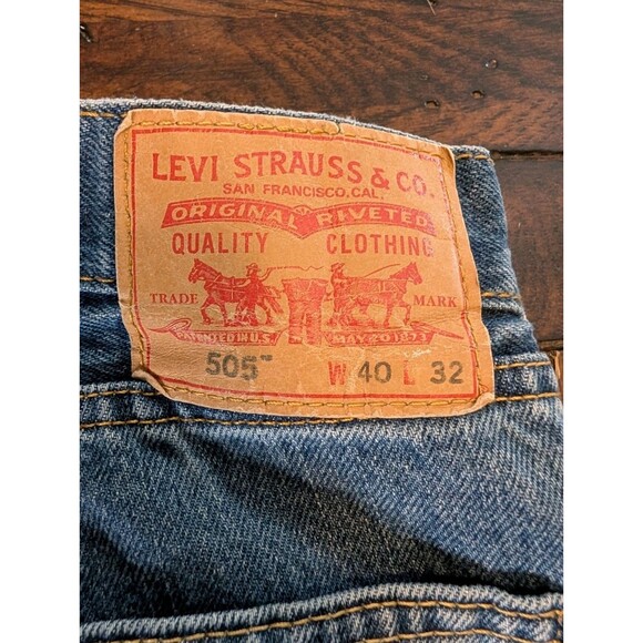Vintage Levi's 505 Regular Fit Straight Leg Jeans Men's 40x32 Blue Denim - Picture 9 of 13